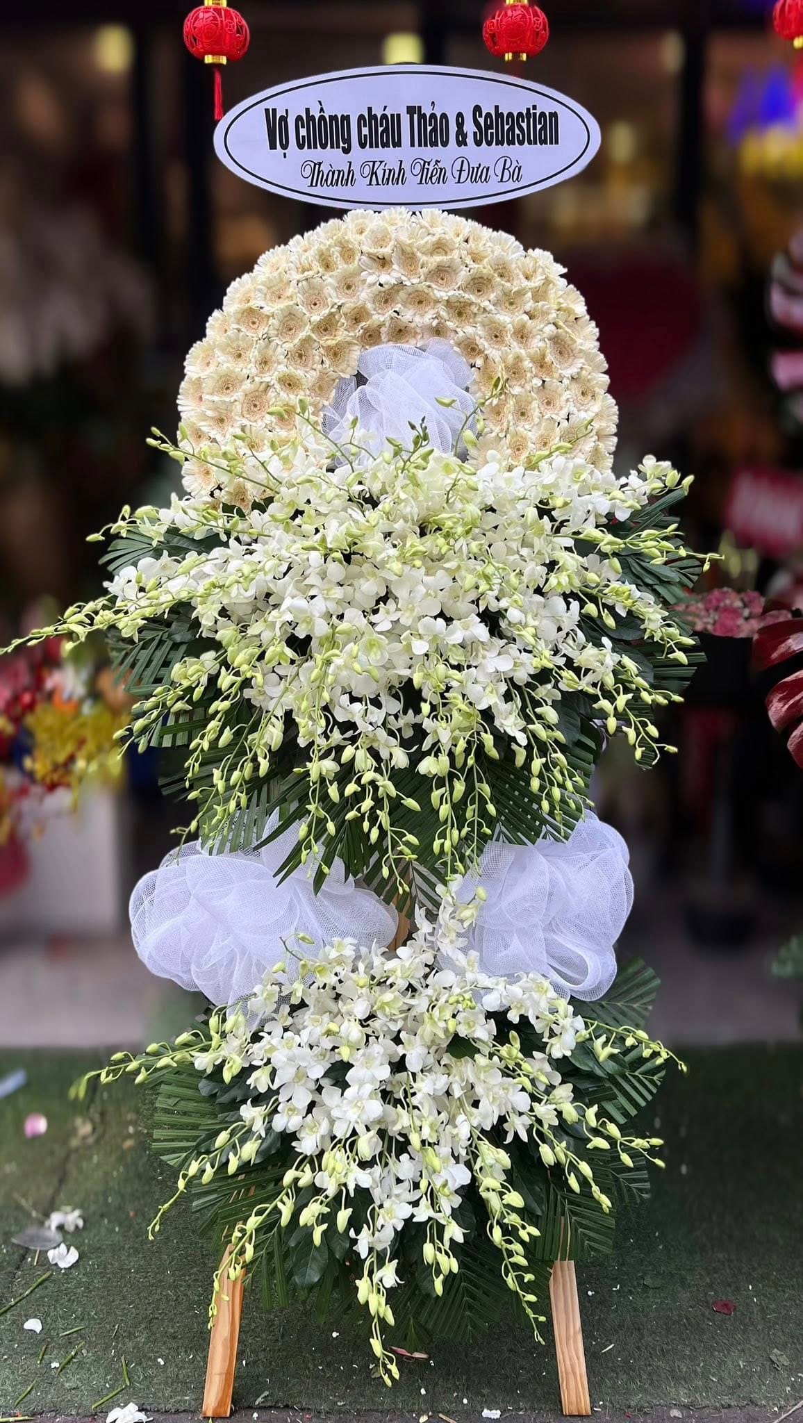 Kệ Hoa Chia Buồn Orchid Serenity